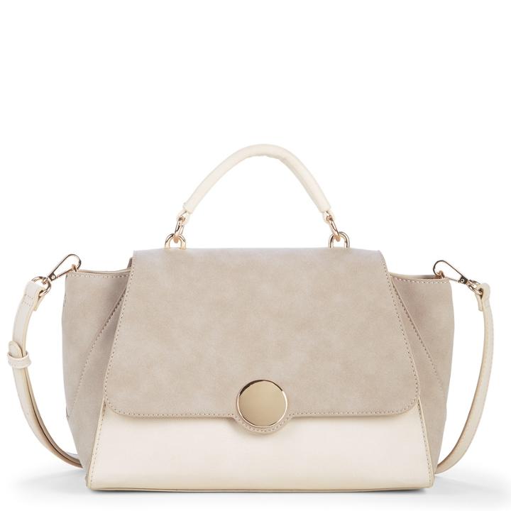 Sole Society Sole Society Keyon Structured Satchel W/ Circle Closure - Cream Combo