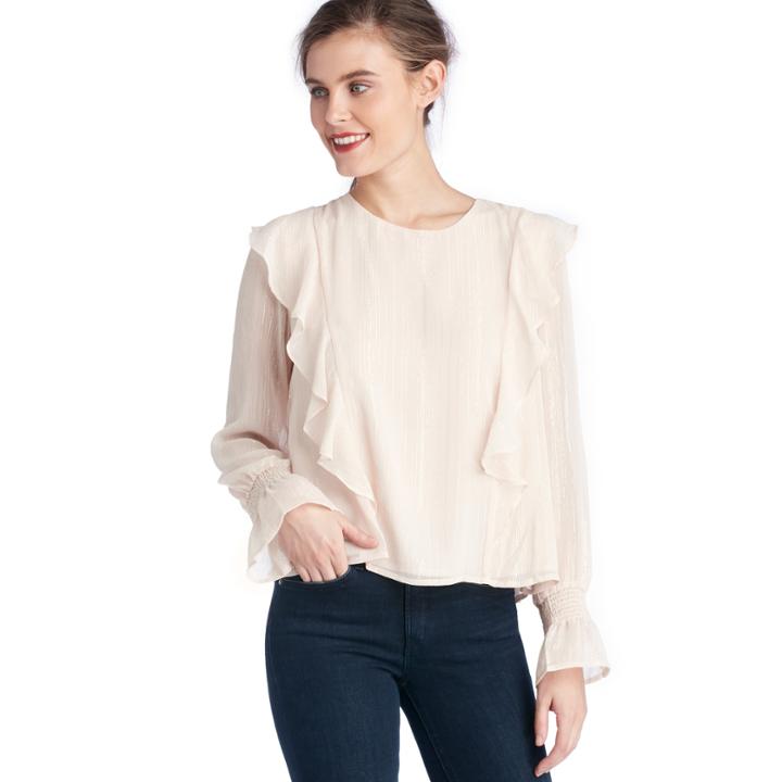 J.o.a. J.o.a. Ruffled Blouse - Blush