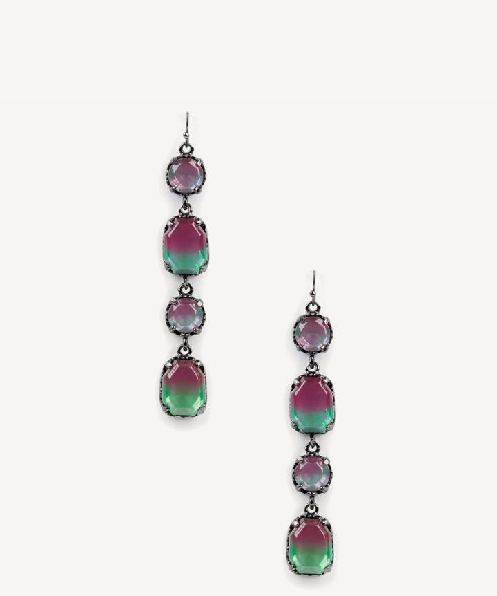Sole Society Sole Society Stone Oasis Drop Earrings Magenta Combo One Size Os