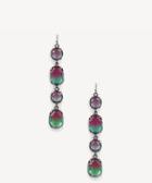 Sole Society Sole Society Stone Oasis Drop Earrings Magenta Combo One Size Os