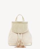 Sole Society Sole Society Suki Shoulder Fabric Backpack W/ Tassel Detail Gold Combo Vegan Leather Cotton Size Os