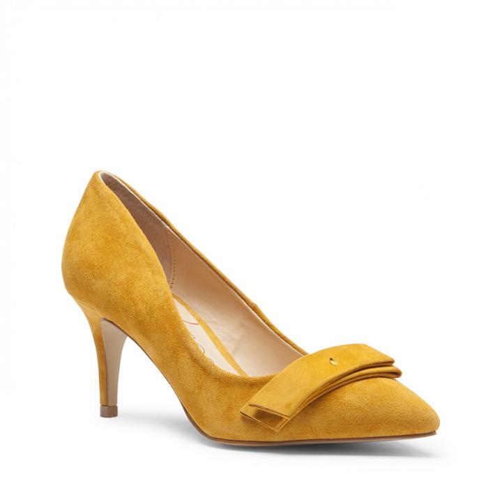 Sole Society Sole Society Peyton Bow Pointed Toe Pump - Mustard-5.5