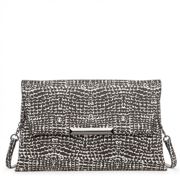 Sole Society Sole Society Vaughn Textured Envelope Clutch - Black White-one Size