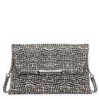Sole Society Sole Society Vaughn Textured Envelope Clutch - Black White-one Size