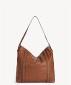 Sole Society Sole Society Destin Hobo Bag Shoulder Vegan Whipstitch Cognac Leather