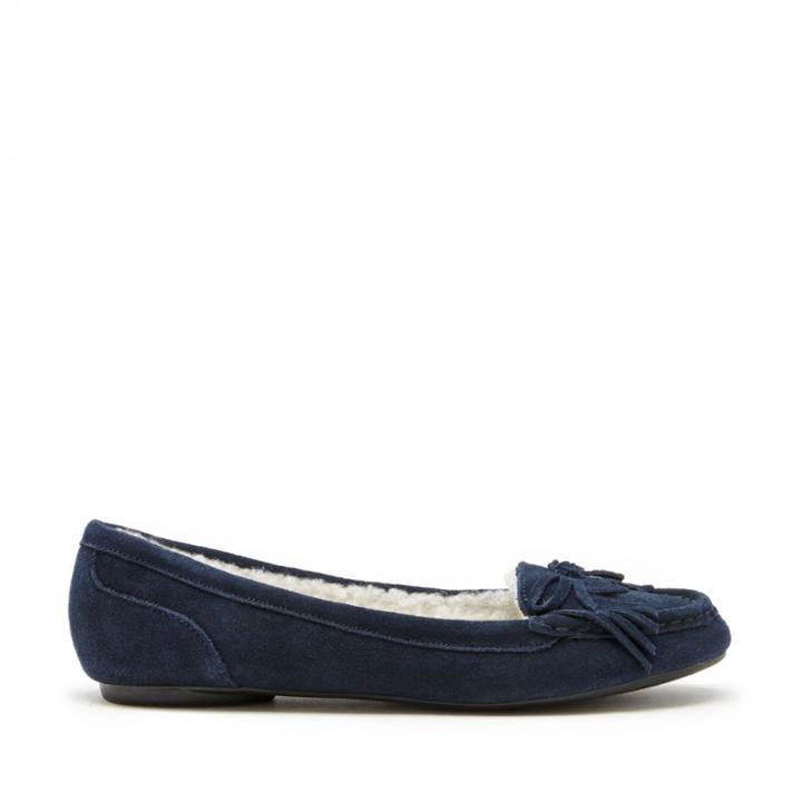 Sole Society Sole Society Pari Suede Moccasin - Navy-5