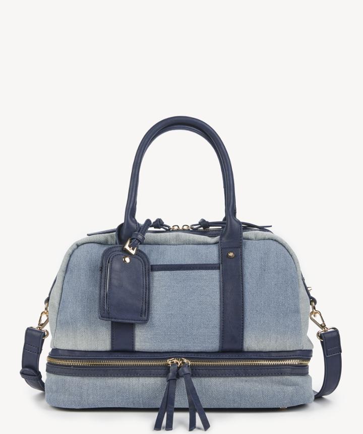 Sole Society Sole Society Mai Mini Weekender Bag Denim Vegan Leather