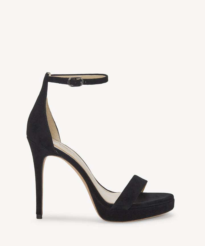 Imagine Imagine Women's Preslyn Ankle Strap Sandals Black Suede Size 5 Fine Glitter/leather From Sole Society