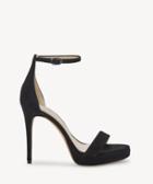 Imagine Imagine Women's Preslyn Ankle Strap Sandals Black Suede Size 5 Fine Glitter/leather From Sole Society