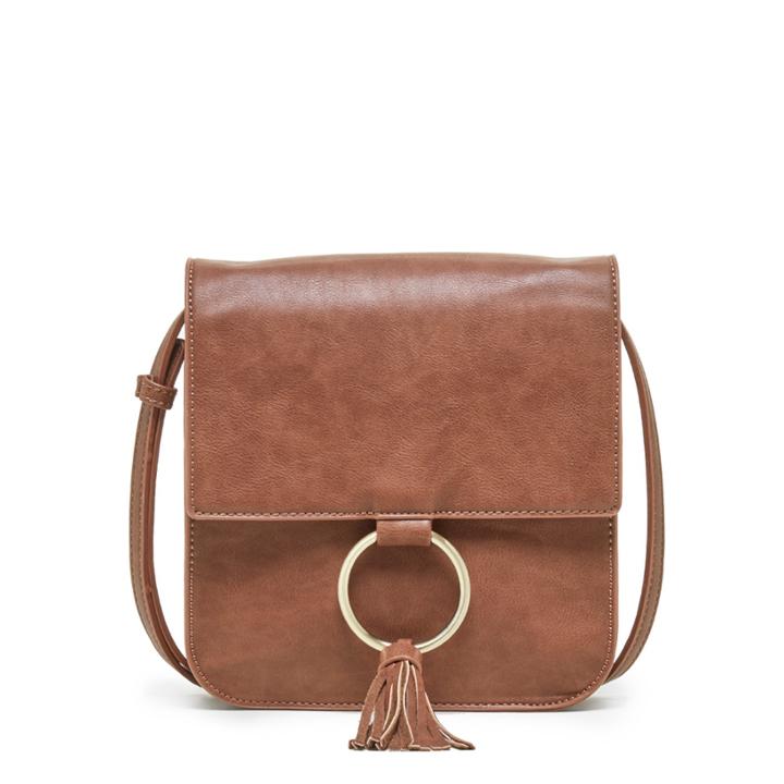 Sole Society Sole Society Roe Square Crossbody With Ring Hardware - Cognac-one Size