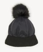 Sole Society Women's Puffer Pom Beanie Hat Black One Size From Sole Society