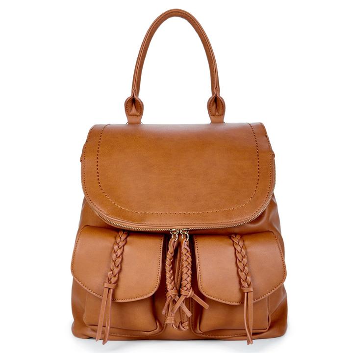 Sole Society Sole Society Dixon Backpack With Front Pockets - Cognac-one Size