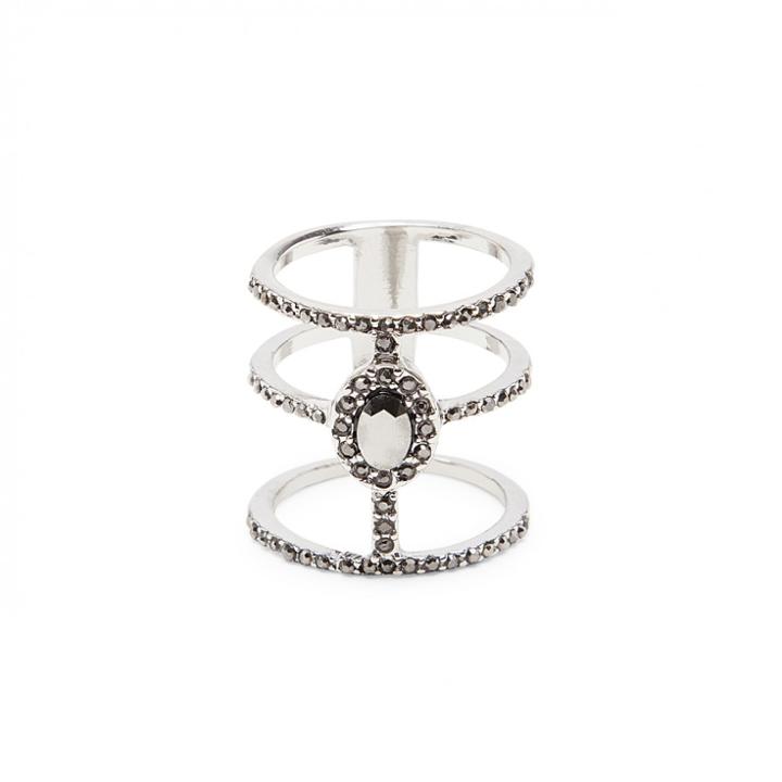 Sole Society Sole Society Stone Statement Ring - Gunmetal-7