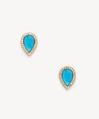 Sole Society Women's Stud Earrings 12k Soft Polish Gold/crystal/turquoise One Size From Sole Society