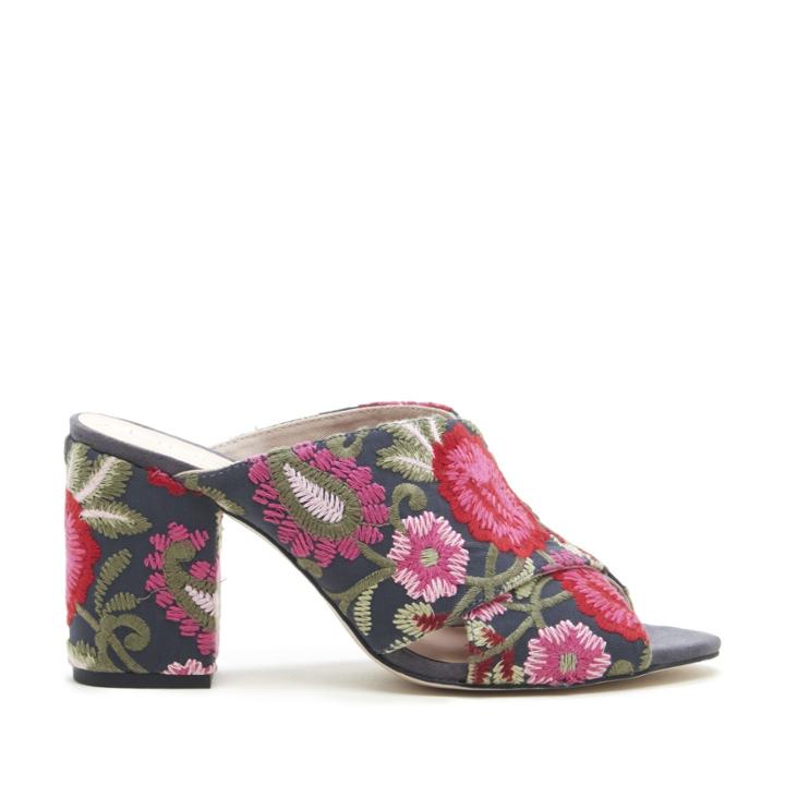 Sole Society Sole Society Luella Criss Cross Mule - Pink Floral Embroidery