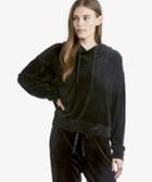Sanctuary Sanctuary Women's Melrose Bridage Velour Hoodie In Color: Black Size Xs From Sole Society
