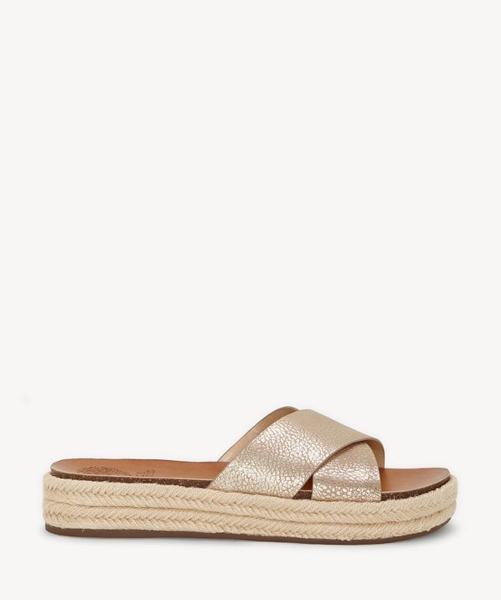 Vince Camuto Vince Camuto Carran Espadrille Wedges Metal Sand Size 6 Leather From Sole Society