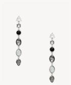 Sole Society Sole Society Linear Crystal Drop Earrings Grey Combo One Size Os