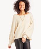 J.o.a. J.o.a. Women's Bishop Sleeve Sweater In Color: Cream Size Xs From Sole Society