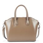 Sole Society Sole Society Mikayla Medium Structured Satchel Bag Taupe Vegan Leather