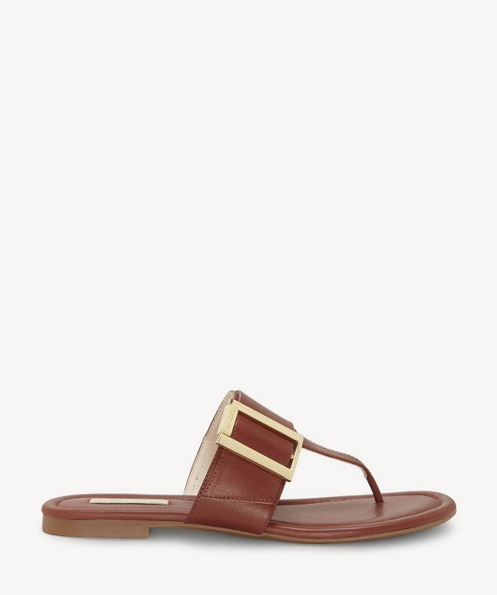 Louise Et Cie Louise Et Cie Agattha Oversized Buckle Flats Sandals Terracotta Size 6 Leather From Sole Society