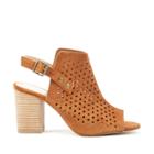 Sole Society Sole Society Rena Perforated Slingback Sandal - Cognac
