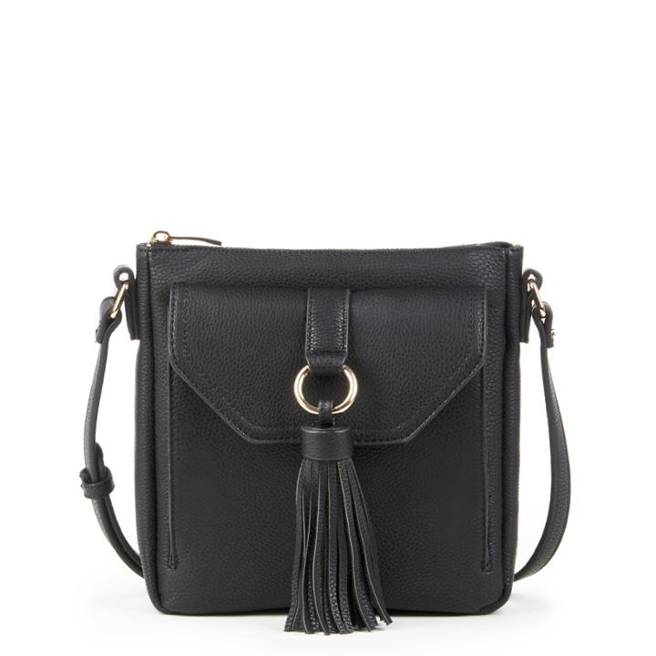 Sole Society Sole Society Chaney Flat Crossbody With Tassels - Black