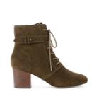 Sole Society Sole Society Glenda Lace Up Bootie - Dark Olive