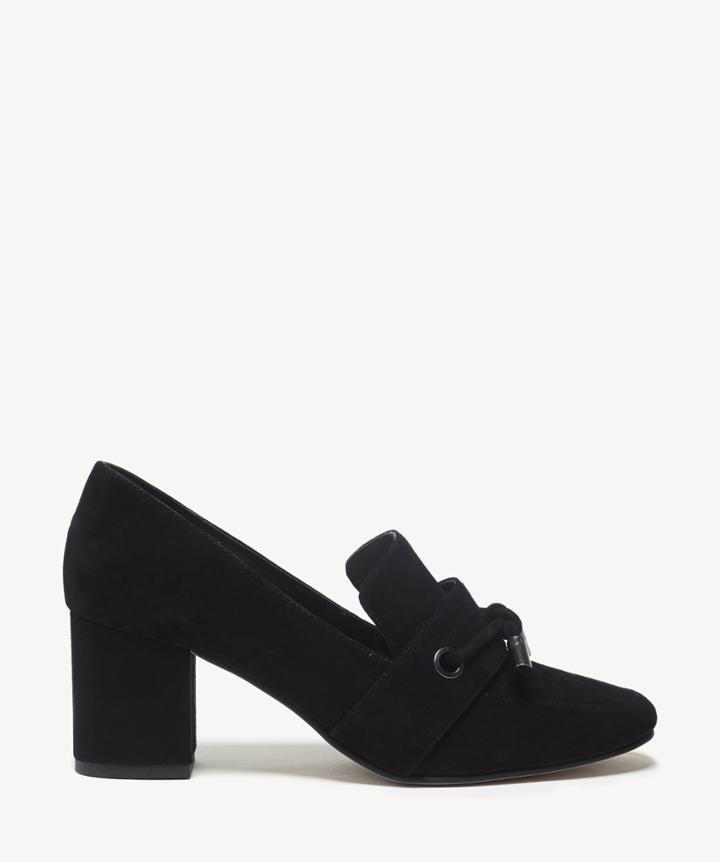Sole Society Sole Society Matador Block Heels Loafers Black Size 5 Suede
