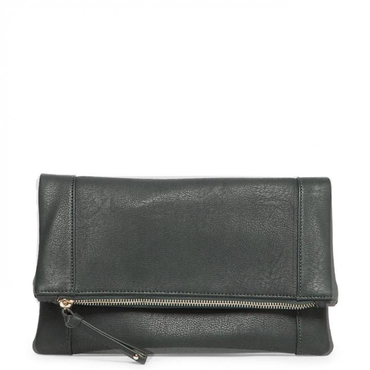 Sole Society Sole Society Marlena Vegan Foldover Clutch - Emerald-one Size