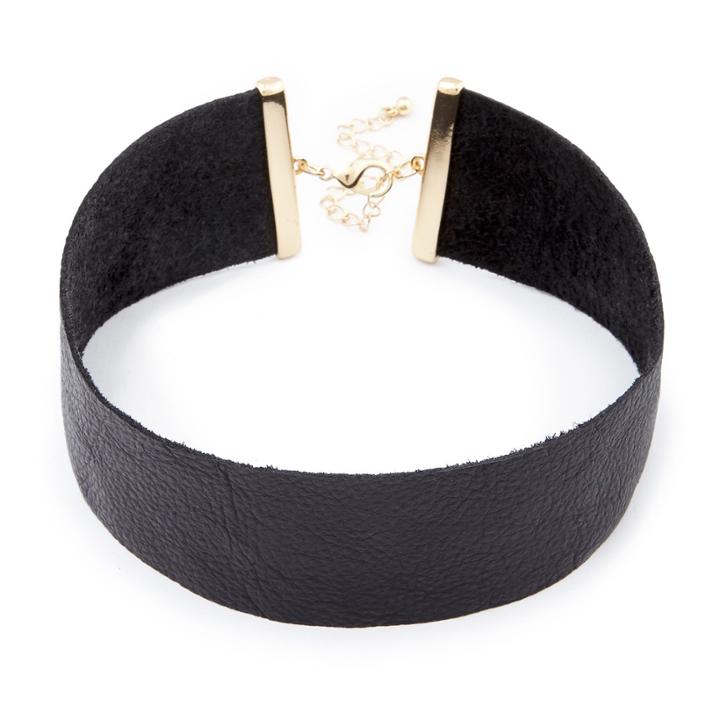 Sole Society Sole Society Thick Leather Choker - Black
