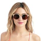 Sole Society Sole Society Harloe Rimmed Cat Eye Sunglasses - Nude-one Size