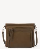 Sole Society Women's Siia Crossbody Vegan Bag Flats Khaki Vegan Leather From Sole Society