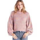 Moon River Moon River Cocoon Sleeve Textured Sweater - Coral