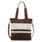 Sole Society Sole Society Lauren Stripe Tote - Olive-one Size