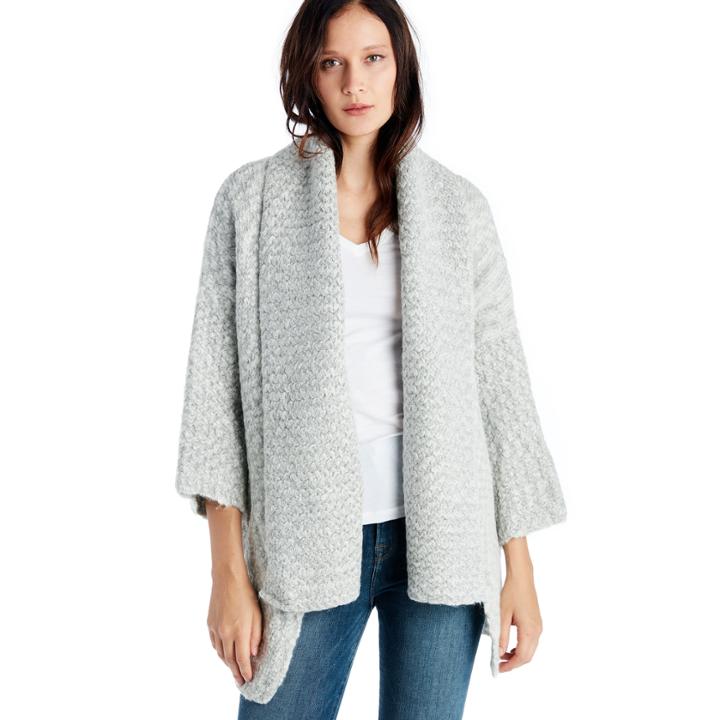 Sole Society Sole Society Shawl Collared Oversized Cardigan - Grey