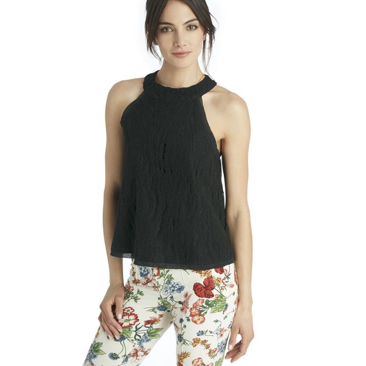 Moon River Moon River Sleeveless Lace Top - Black