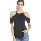 1. State 1. State High Neck Flounce Sleeve Top - Rich Black-x-small