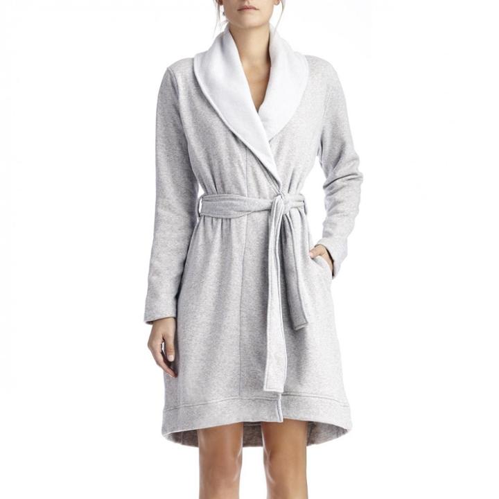 Ugg Ugg Blanche Fleece Lined Robe - Seal Heather-small