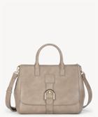 Sole Society Sole Society Zola Front Flap Satchel Bag Taupe Vegan Leather
