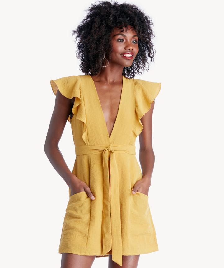 Lost + Wander Lost + Wander Poppy Tie Dress Mustard Size Small From Sole Society
