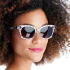 Sole Society Sole Society Mercer Classic Square Sunglasses - White Tortoise