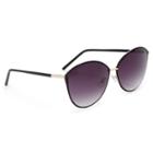 Sole Society Sole Society Annalynne Oversize Round Metal Sunglasses - Black-one Size