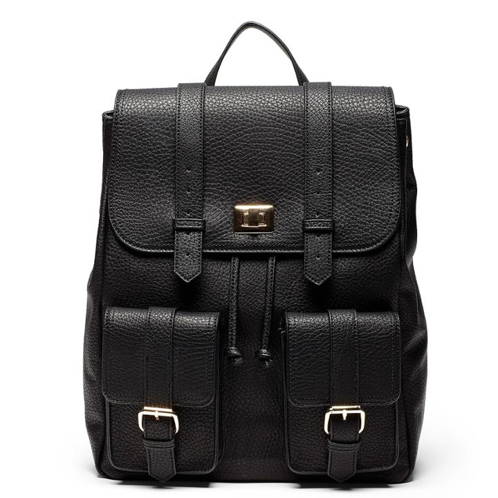 Sole Society Sole Society Shaw Backpack W/ Front Pockets - Black-one Size