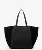 Sole Society Sole Society Wesley Slouchy Tote W/ Genuine Suede Gussets Black Vegan Leather