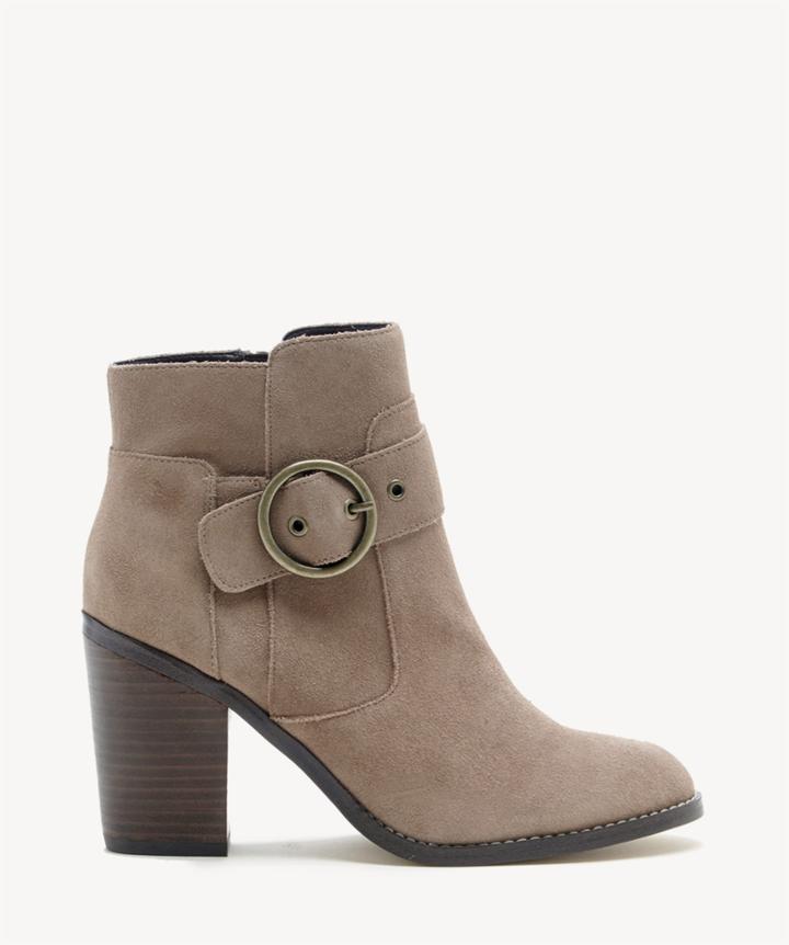 Sole Society Sole Society Grove Circle Buckle Bootie Taupe Size 7 Suede