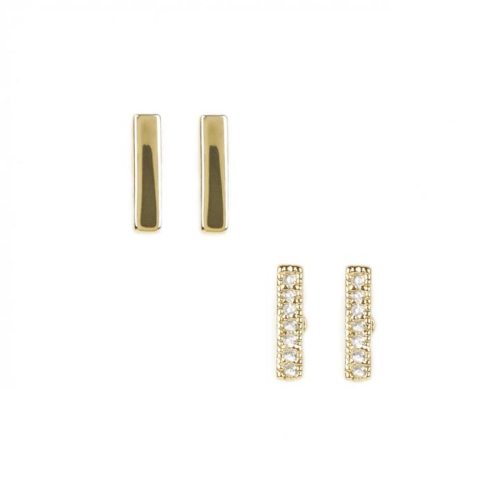 Sole Society Sole Society Mini Bar Earring Set - Gold-one Size