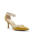 Sole Society Sole Society Anneke Mid Heel Pump - Mustard Ecru-5.5