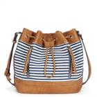 Sole Society Sole Society Teagan Printed Mini Bucket - Navy Stripe-one Size
