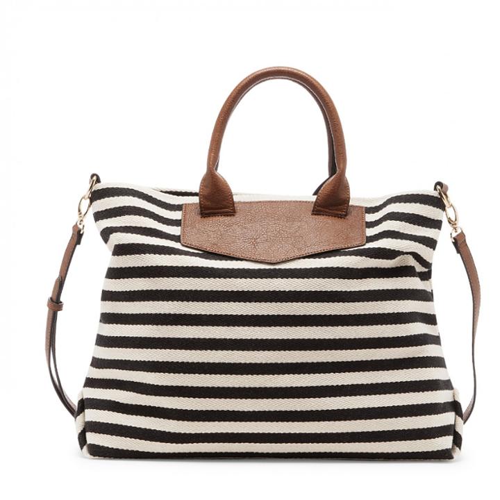 Sole Society Sole Society Celina Printed Tote - Black White Stripe-one Size